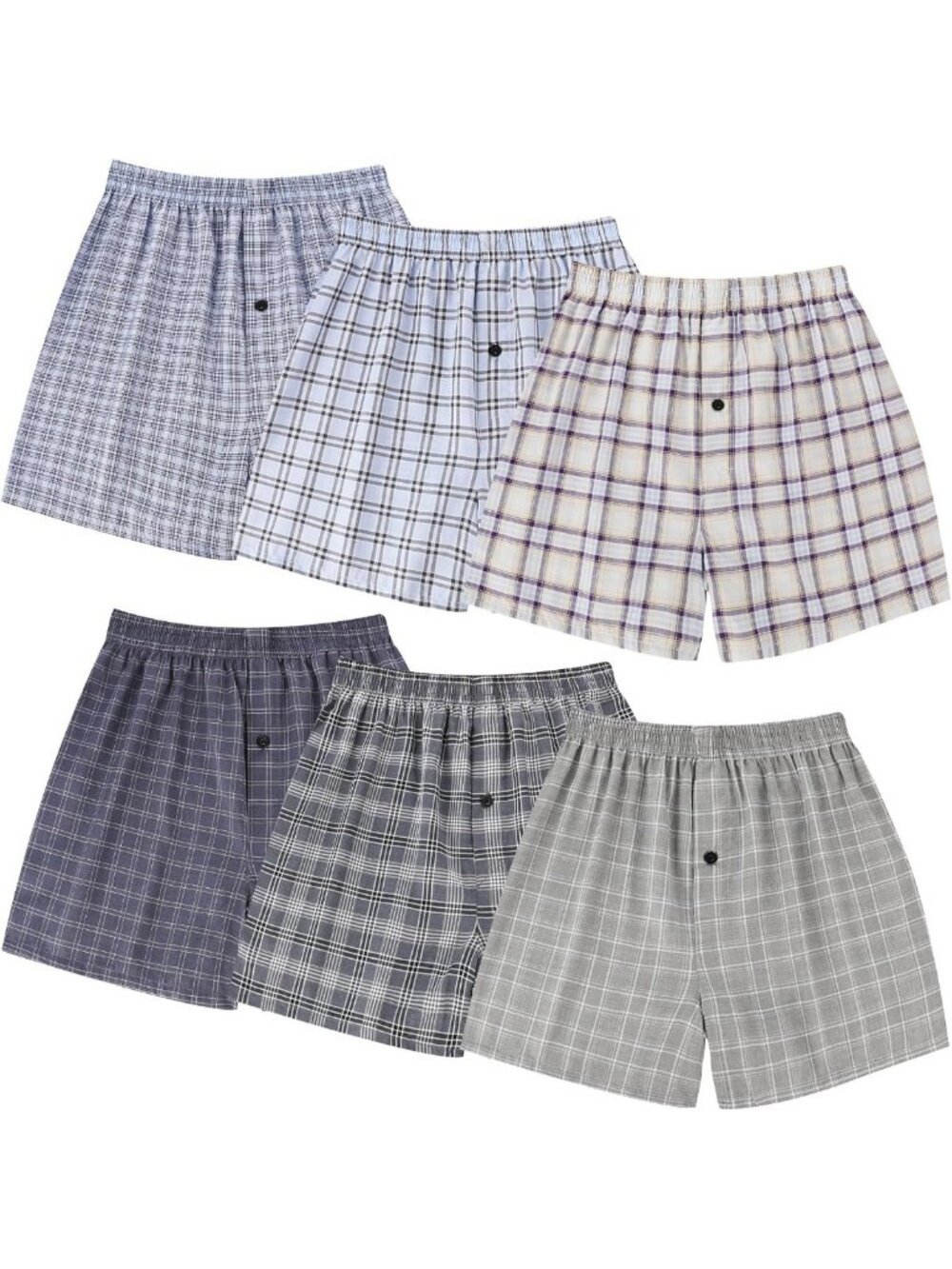 Breathable Men's Woven Boxer Shorts 6 Pack | Loose Fit, Button Fly, Bamboo Cool
